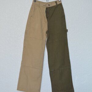 Womens Topshop Tan and Brown Pants Size 4 (100% cotton)